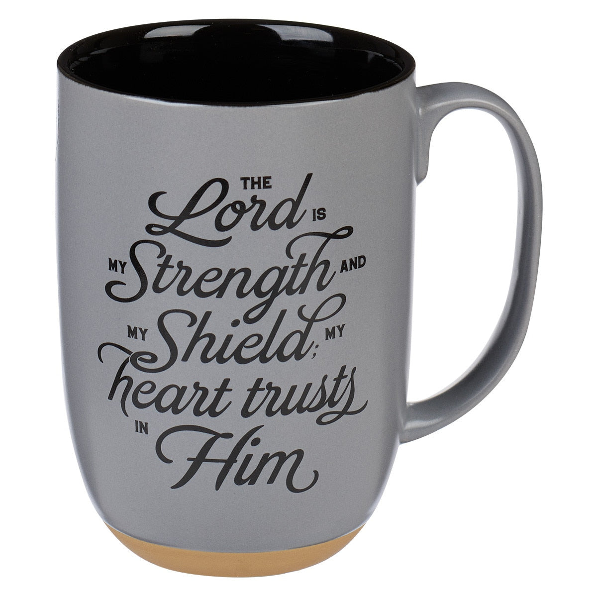 CAG MUG906 MUG GRAY/BLACK THE LORD IS MY STRENGTH