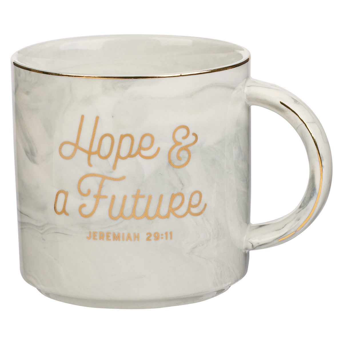 CAG MUG930 MUG GRAY MARBLED HOPE & A FUTURE JER