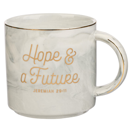 CAG MUG930 MUG GRAY MARBLED HOPE & A FUTURE JER