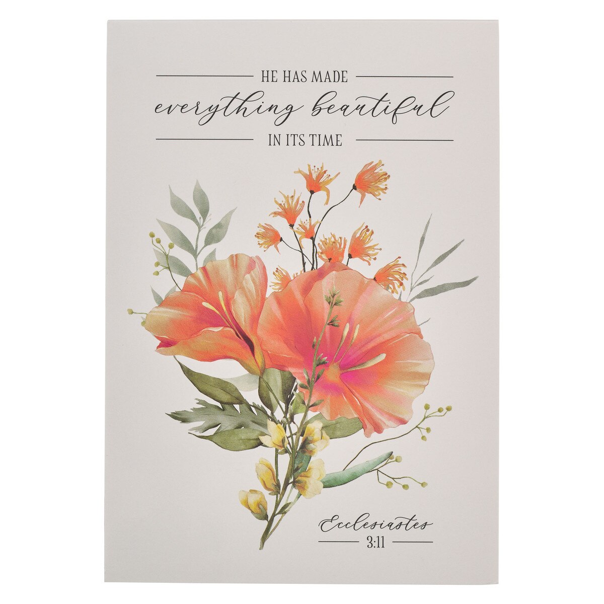 CAG NP072 EVERYTHING BEAUTIFUL ORANGE FLORAL NOTEPAD ECC 3:11