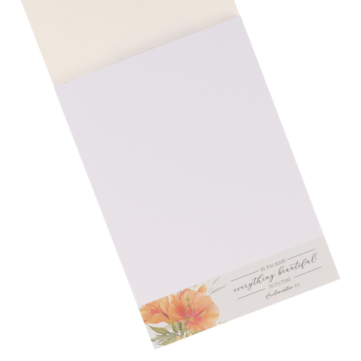 CAG NP072 EVERYTHING BEAUTIFUL ORANGE FLORAL NOTEPAD ECC 3:11