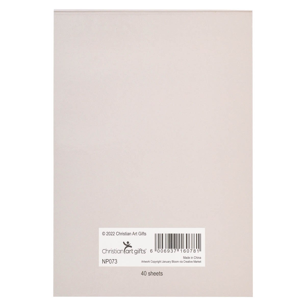 CAG NP073MY GRACE IS SUFFICIENT LILAC FLORAL NOTEPAD 2 COR 12:9