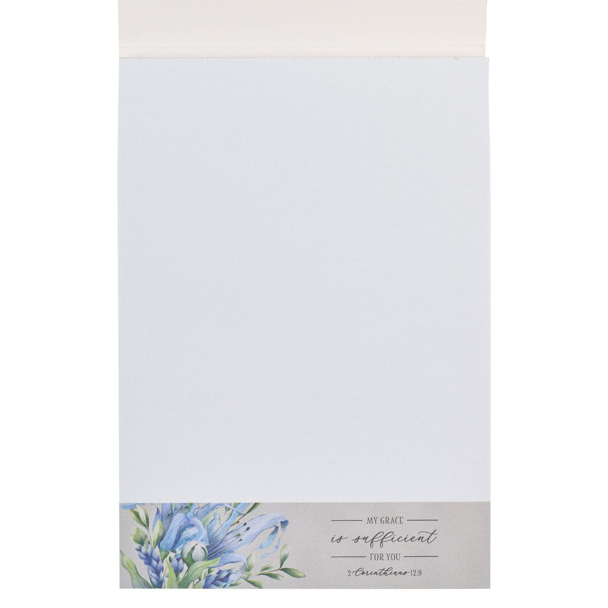 CAG NP073MY GRACE IS SUFFICIENT LILAC FLORAL NOTEPAD 2 COR 12:9