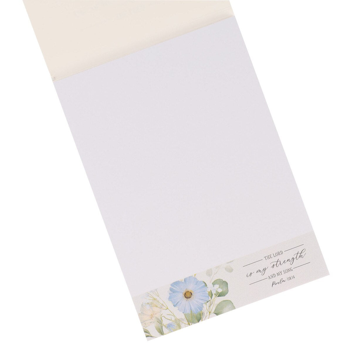 CAG NP075 MY STRENGTH AND MY SONG BLUE FLORAL NOTEPAD PS 118:14