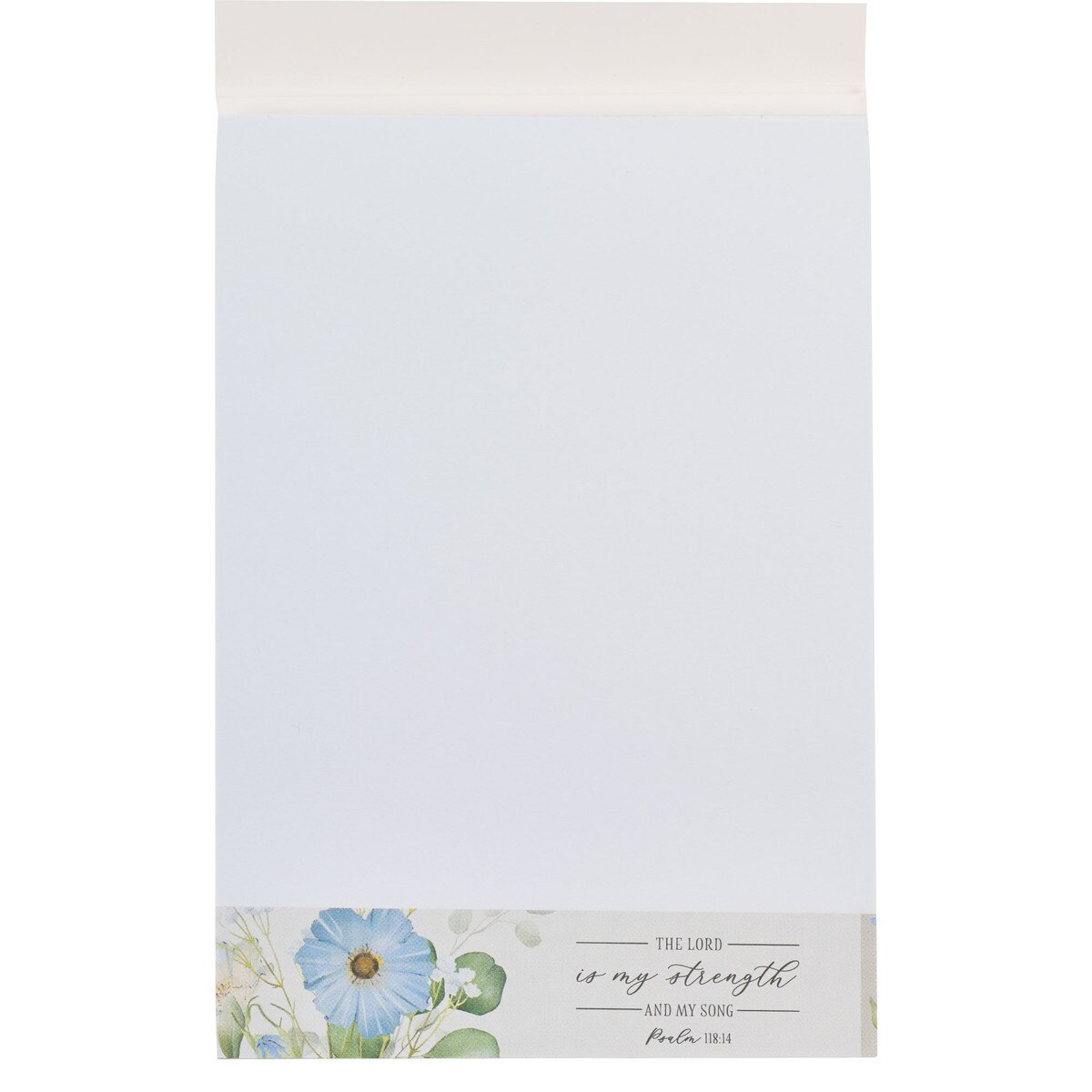 CAG NP075 MY STRENGTH AND MY SONG BLUE FLORAL NOTEPAD PS 118:14