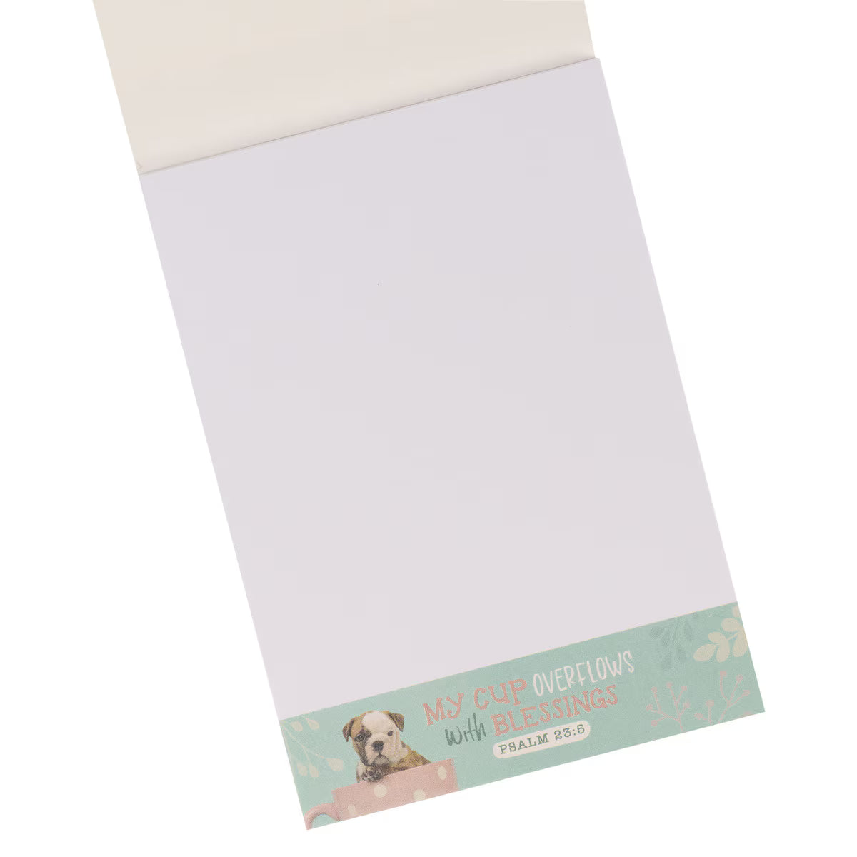 CAG NP076 MY CUP OVERFLOWS TEAL PUPPY NOTEPAD PS 23:5