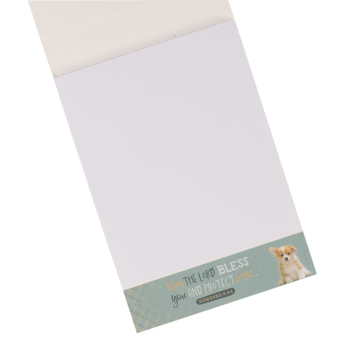 CAG NP077 MAY THE LORD BLESS YOU GREEN PUPPY NOTEPAD NUM 6:24