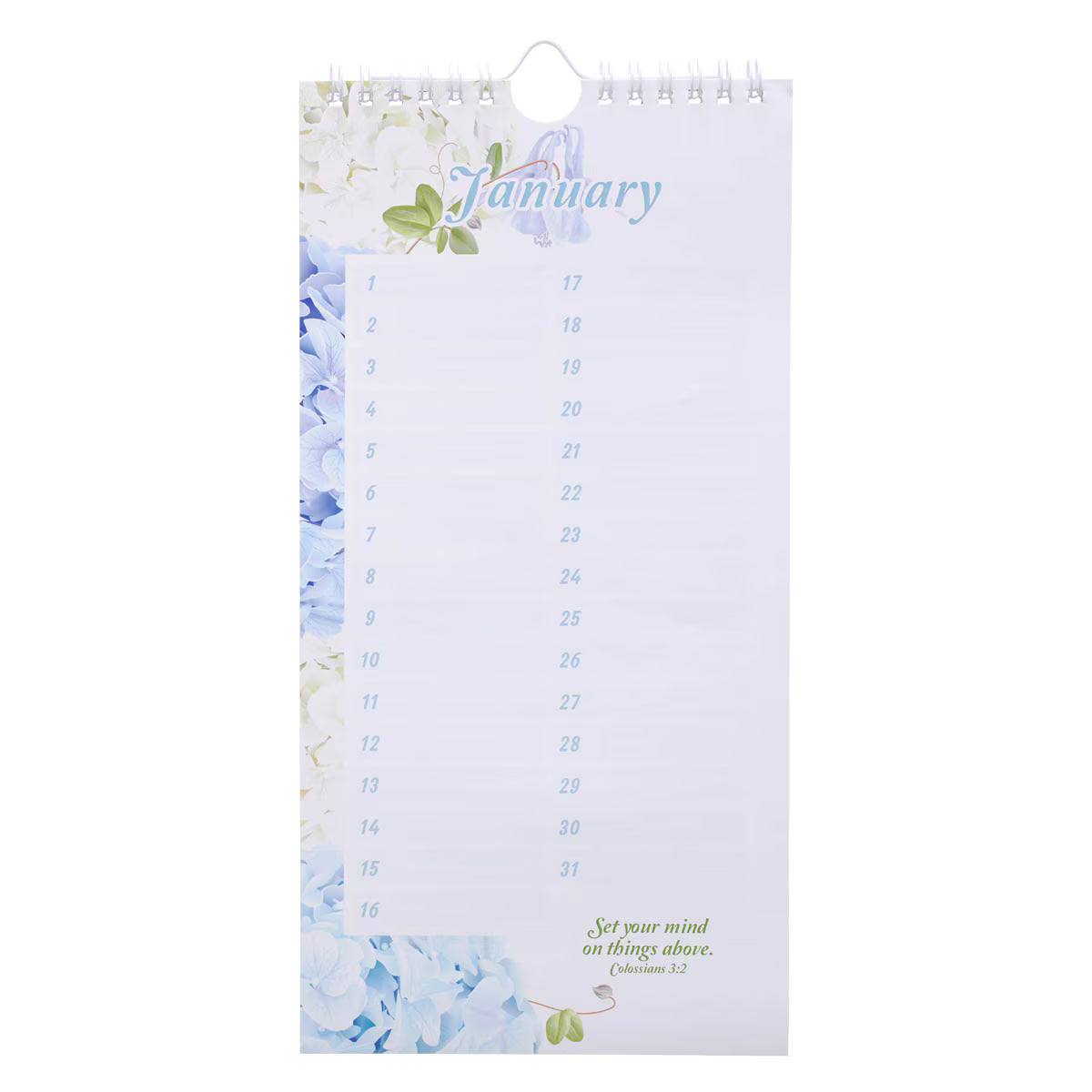 CAG SDC030 SPECIAL DAYS CALENDAR BLUE HYDRANGEA GLORY OF THE LORD ISA. 60:1