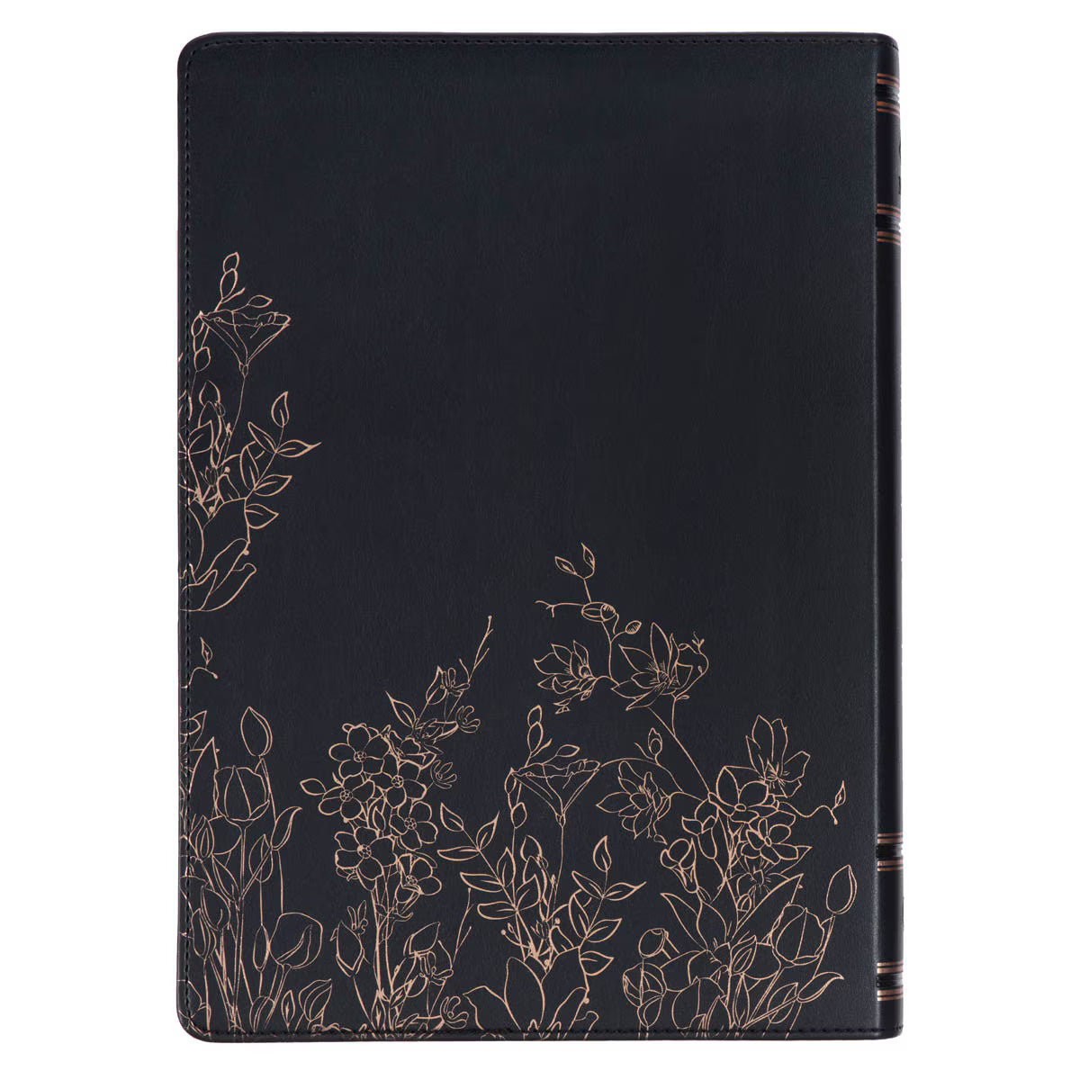 CAG SGB017 NLT,  THE  SPIRITUAL  GROWTH  BIBLE  FAUX LEATHER, BLACK FLORAL