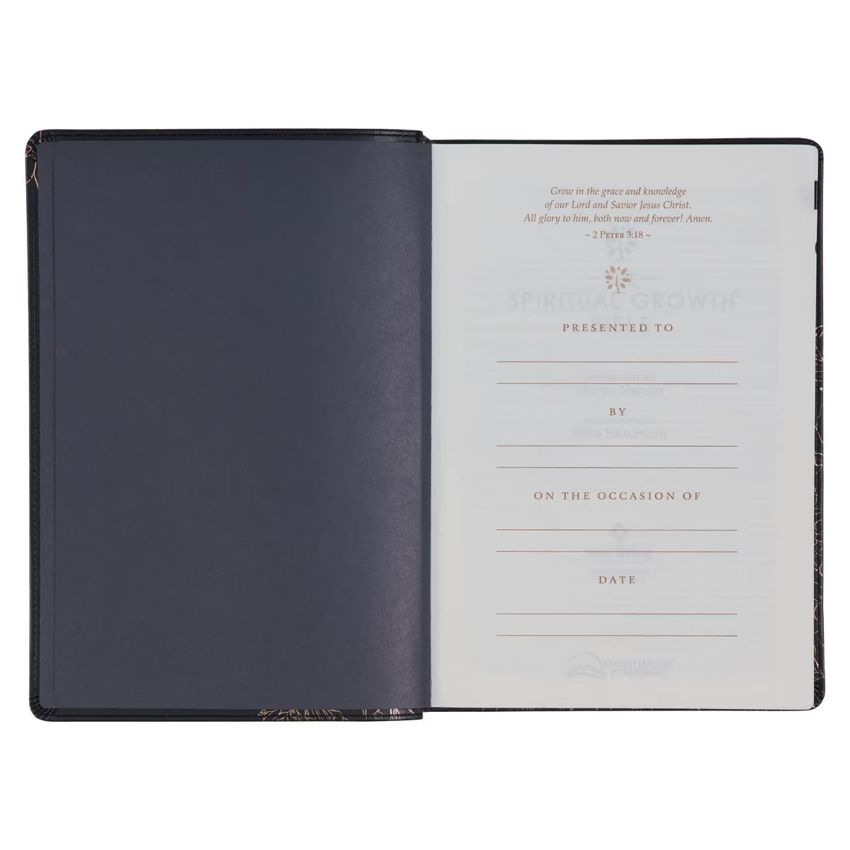 CAG SGB017 NLT,  THE  SPIRITUAL  GROWTH  BIBLE  FAUX LEATHER, BLACK FLORAL