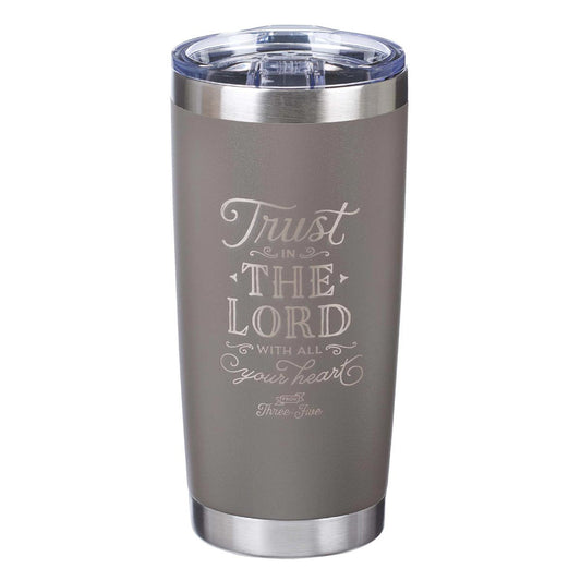CAG SMUG191 SSTEEL TRAVEL MUG GRAY TRUST IN THE LORD