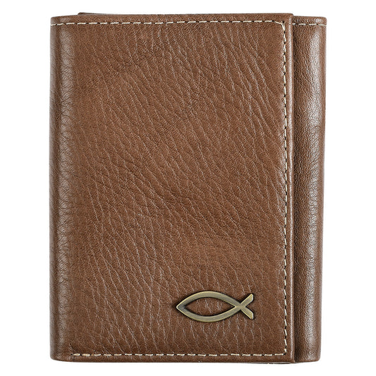 CAG WT0158 LEATHER WALLET FISH EMBLEM