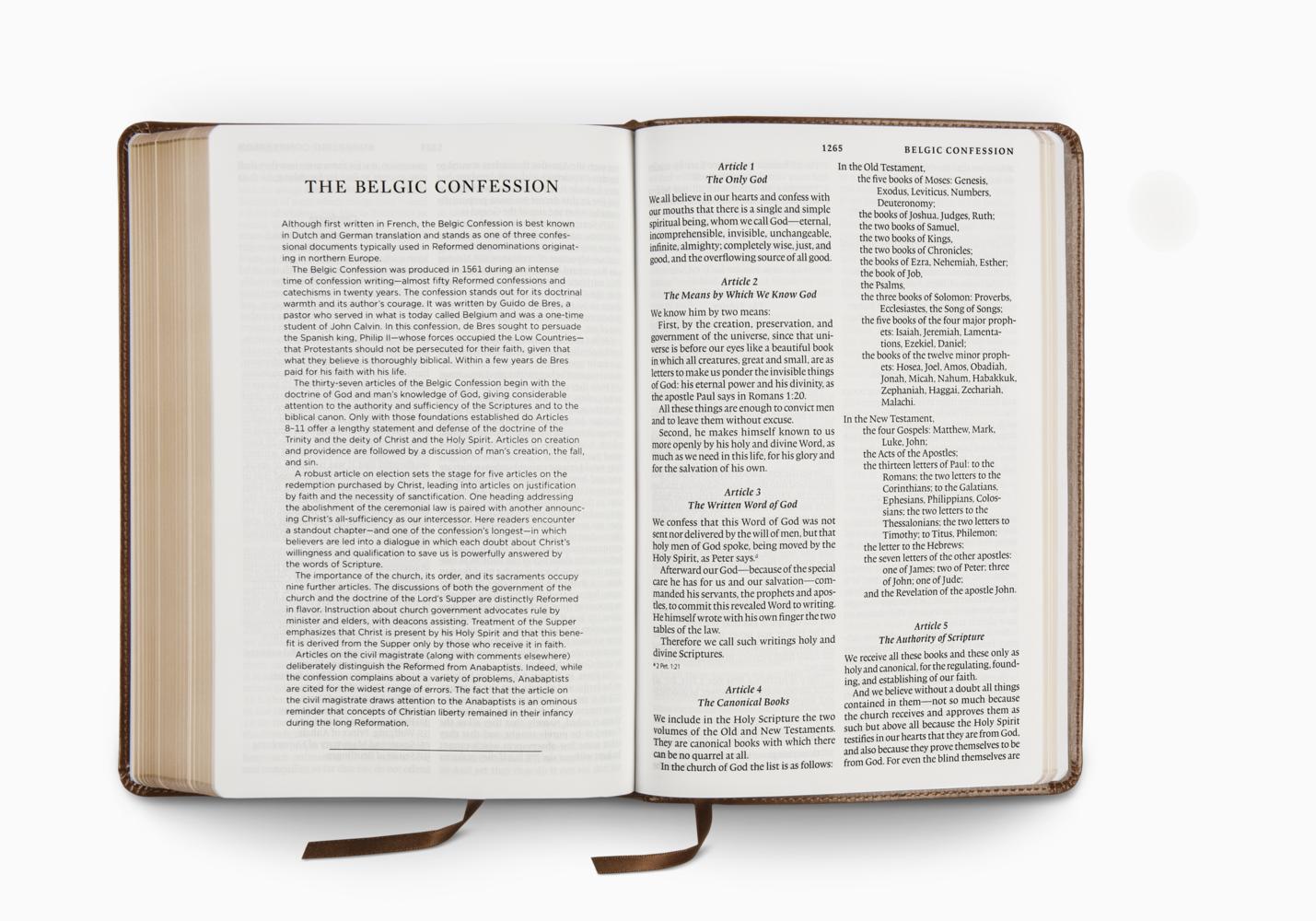 ESV BIBLE WITH CREEDS/CONFESSIONS TT, BROWN CRESS TREFOIL