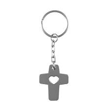 DIC KC-781 KEYRING CROSS W HEART A CARING