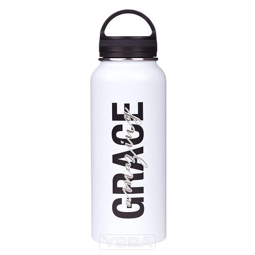 CAG FLS030 WATER BOTTLE SS WHITE AMAZING GRACE