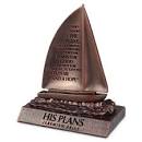 LCP 20158 MOF SCULPTURE SM BRZ SAILBOAT HIS PLANS