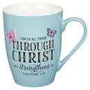 CAG MUG691 BLUE BUTTERFLY THROUGH CHRIST