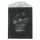 CAG GBA327 GIFT BAG MD BLACK/WHITE ALL THINGS THROUGH CHRIST PHIL. 4:13