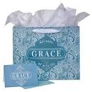 CAG GBA305 GIFT BAG LARGE TEAL PAISLEY GODS GRACE