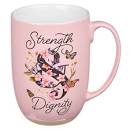 CAG MUG767 PINK BUTTERFLY STRENGTH AND DIGNITY