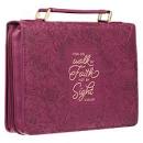 CAG BBL732 FASHION BIBLE COVER FAUXL RUBY RED WALK BY FAITH LARGE