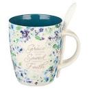 CAG MUG849 MUG WITH SPOON SAVED BY GRACE