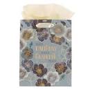 CAG GBA286 GIFT BAG MD BLUE/CREAM BEGIN EACH DAY WITH A GRATEFUL HEART