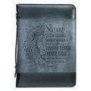 CAG BBL650 BIBLE COVER LUXL LARGE CLASSIC GRAY