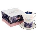 CAG TPS008 TEA FOR ONE PURPLE FLORAL BE STILL PS. 46:10