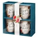 CAG MUGS39 SET 4PC HOPE, TRUST, FAITH