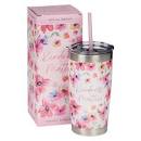 SMUG223 SSTEEL TRAVEL MUG w STRAW KINDNESS MATTERS PINK