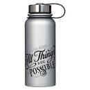 CAG FLS07 SSTEEL WATER BOTTLE  SILVER WITH GOD ALL