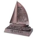 LCP 20160 MOF SCULPTURE SM BRZ SAILBOAT HE GUIDES