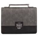 CAG BBM727 CLASSIC BIBLE COVER FAUXL GREY & BLACK