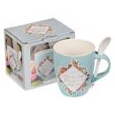 CAG MUG854 MUG WITH SPOON BLESS YOU AND KEEP YOU