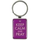 KEP016 KEEP CALM PRAY METAL KEYRING
