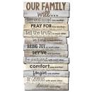 LCP 45017 PLAQUE MDF STACKED LARGE OUR FAMILY