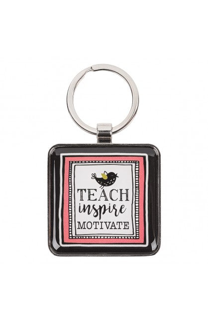 CAG KEP068 KEYRING METAL TEACH INSPIRE MOTIVATE
